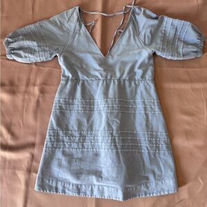 7 For All Mankind Light Blue Backless Dress